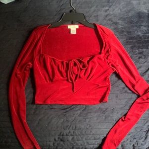 Red crop blouse (large)